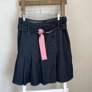 Worthington Work to Weekend Denim Wrap Skirt with Buttons and Tie Belt Size 12